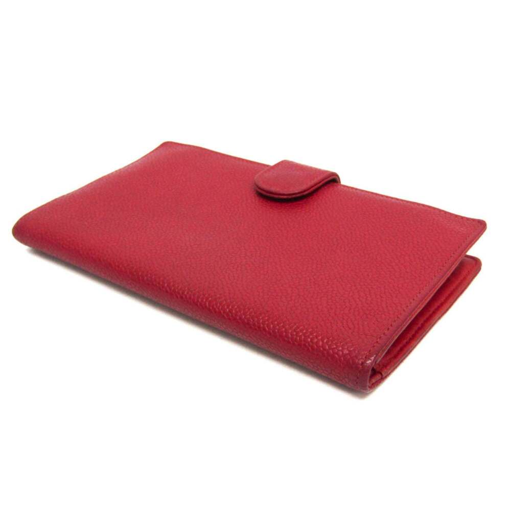 CHANEL Red Lambskin Leather Logo Wallet - Picture 2 of 16